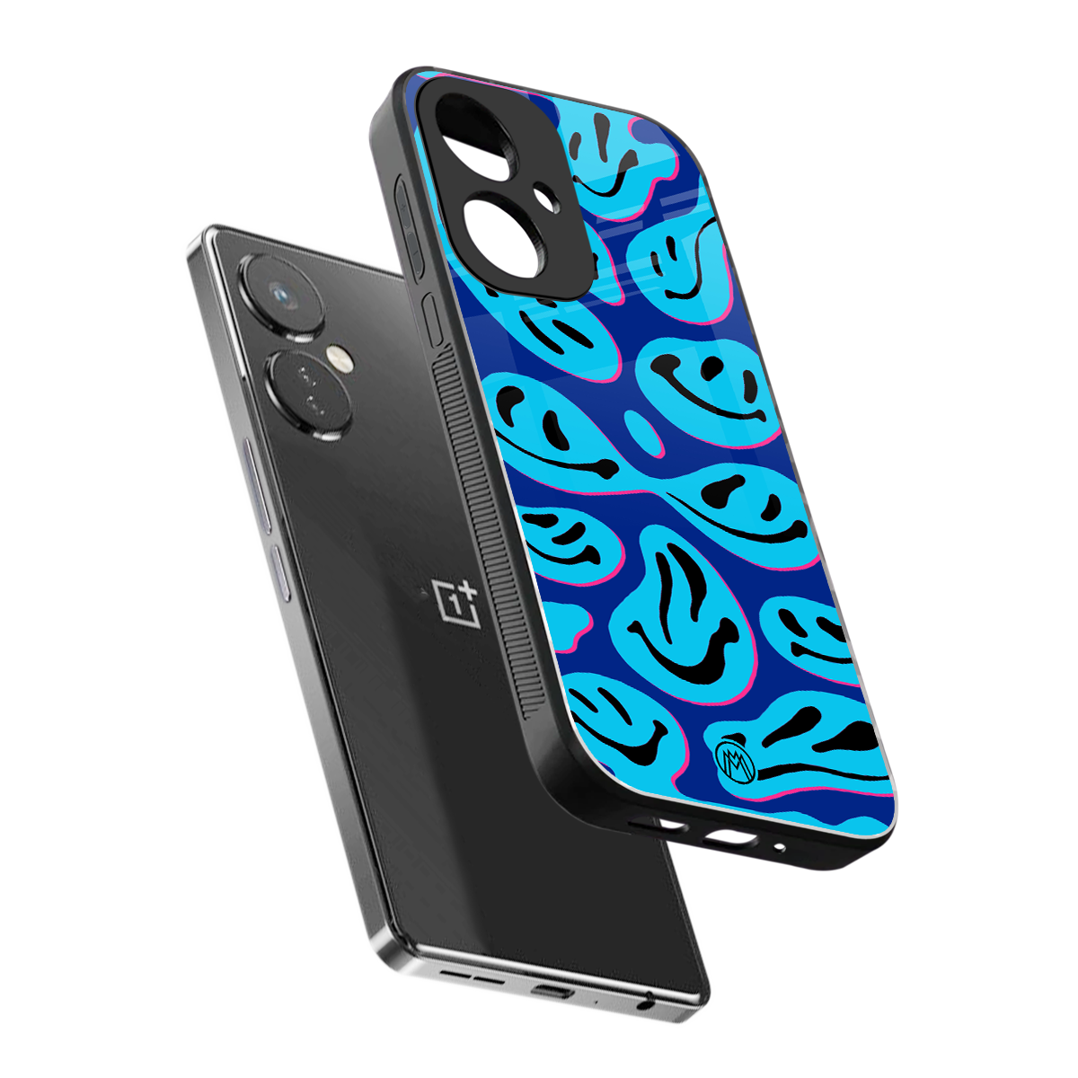 acid smiles blueberry edition back phone cover | glass case for oneplus nord ce 3