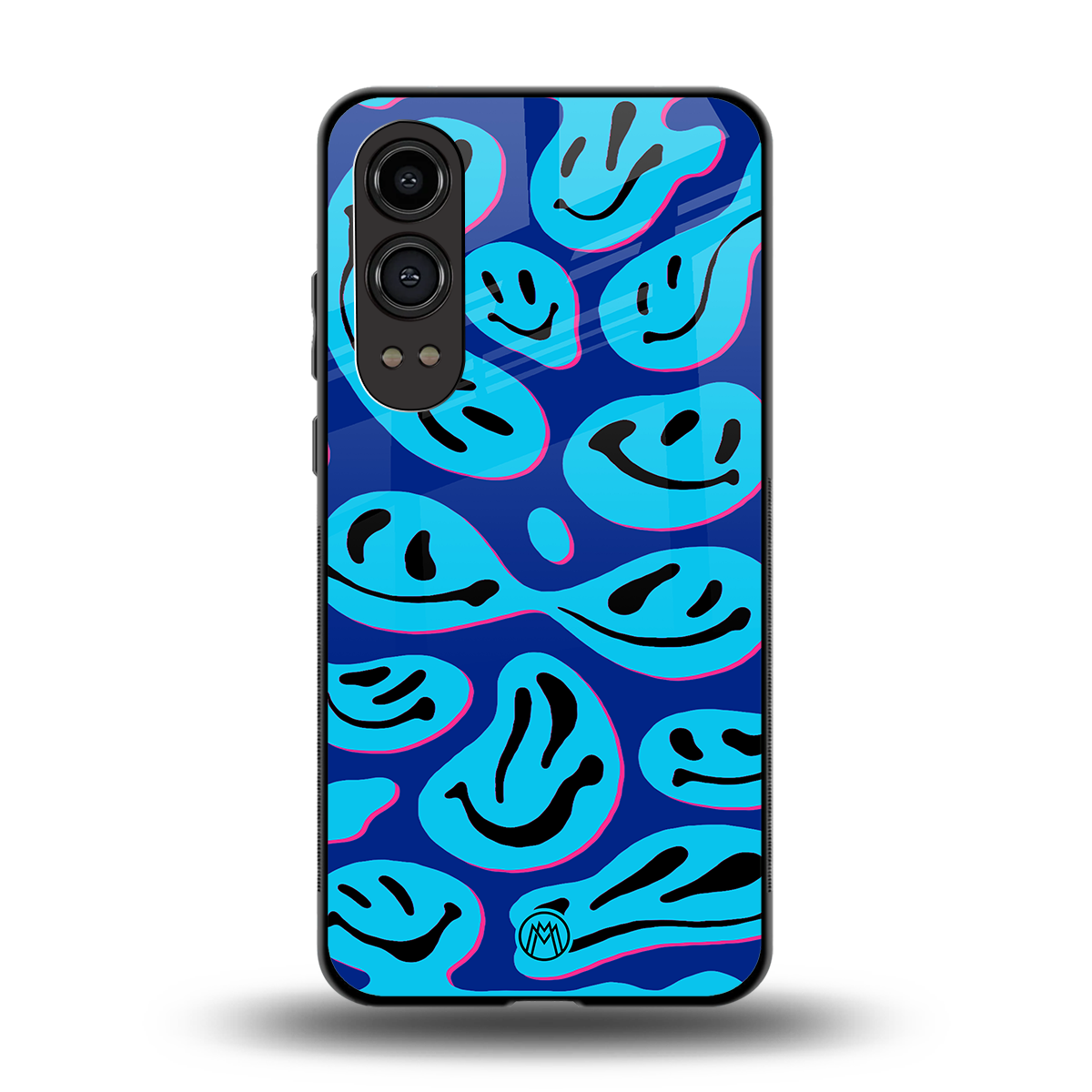 acid smiles blueberry edition back phone cover | glass case for oneplus nord ce 4 lite