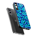 acid smiles blueberry edition back phone cover | glass case for oneplus nord ce 4 lite