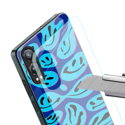 acid smiles blueberry edition back phone cover | glass case for oneplus nord ce 4 lite