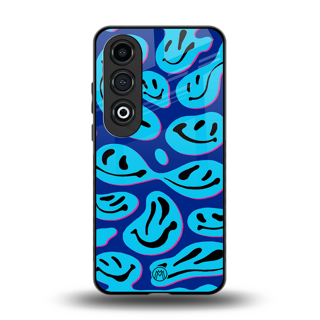 acid smiles blueberry edition back phone cover | glass case for oneplus nord ce 4