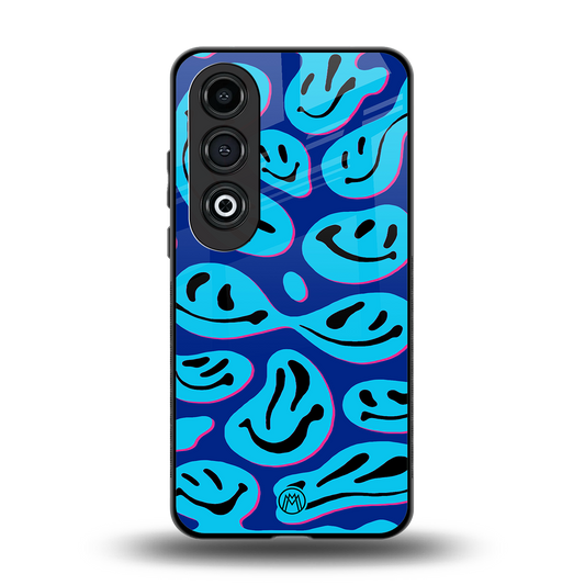 acid smiles blueberry edition back phone cover | glass case for oneplus nord ce 4