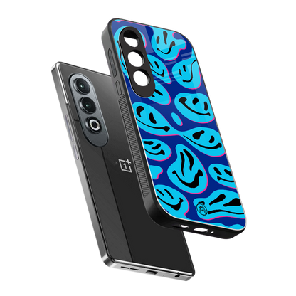 acid smiles blueberry edition back phone cover | glass case for oneplus nord ce 4