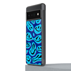 acid smiles blueberry edition back phone cover | glass case for google pixel 6 pro