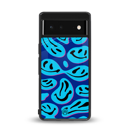 acid smiles blueberry edition back phone cover | glass case for Google Pixel 6A