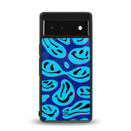 acid smiles blueberry edition back phone cover | glass case for Google Pixel 6A