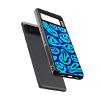 acid smiles blueberry edition back phone cover | glass case for google pixel 6