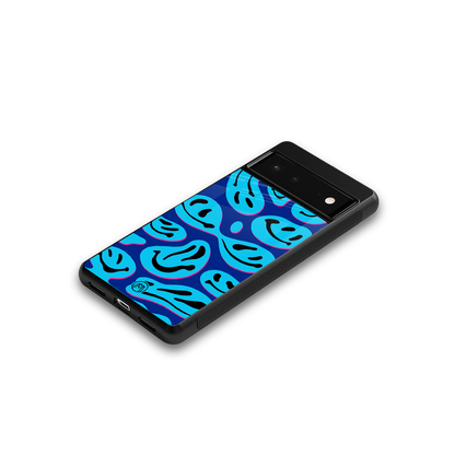 acid smiles blueberry edition back phone cover | glass case for Google Pixel 6A