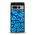 acid smiles blueberry edition back phone cover | glass case for google pixel 7 pro