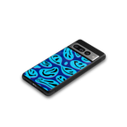 acid smiles blueberry edition back phone cover | glass case for google pixel 7 pro