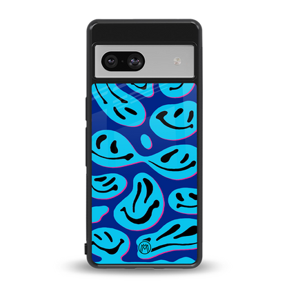 acid smiles blueberry edition back phone cover | glass case for Google Pixel 7