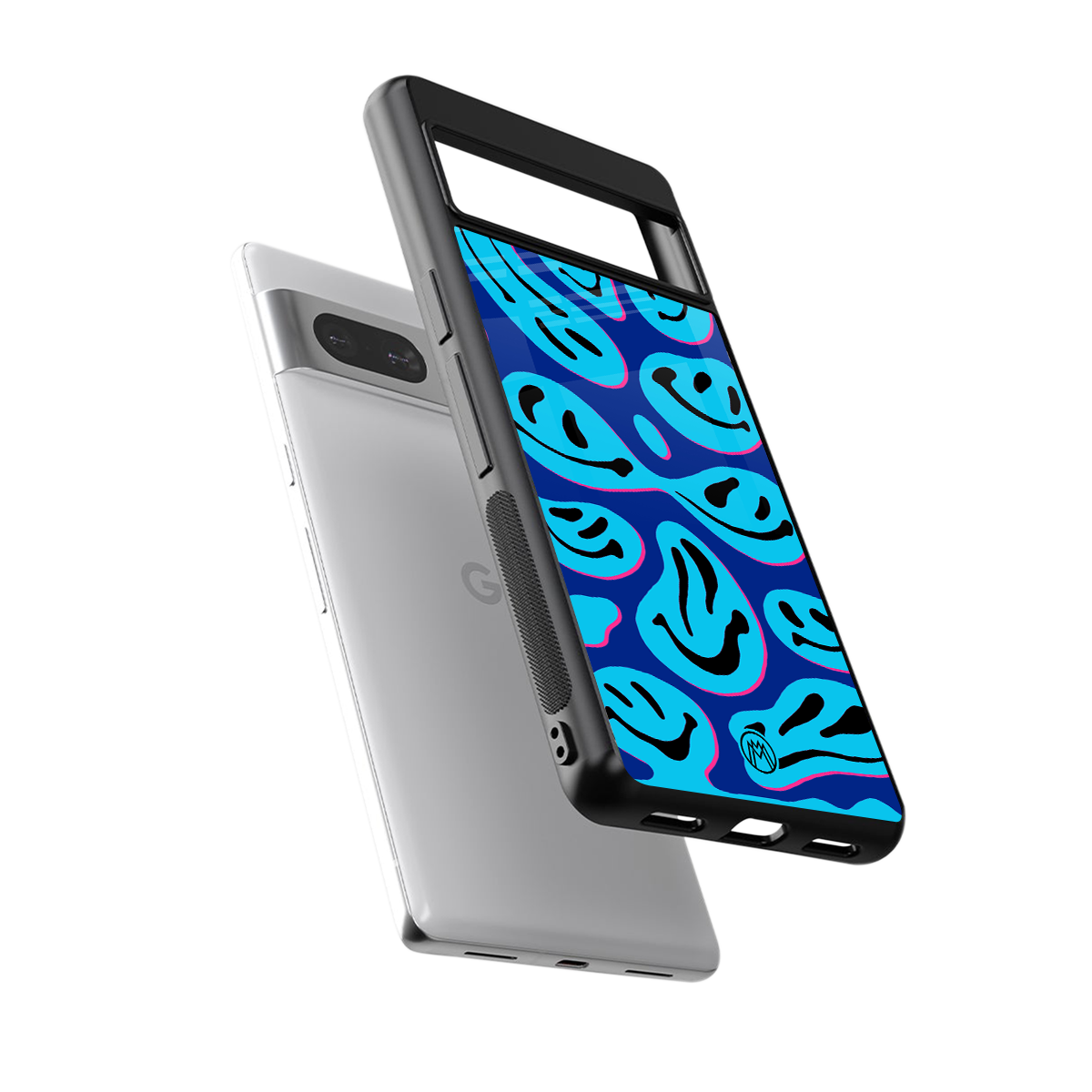 acid smiles blueberry edition back phone cover | glass case for Google Pixel 7