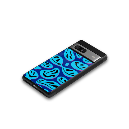 acid smiles blueberry edition back phone cover | glass case for Google Pixel 7