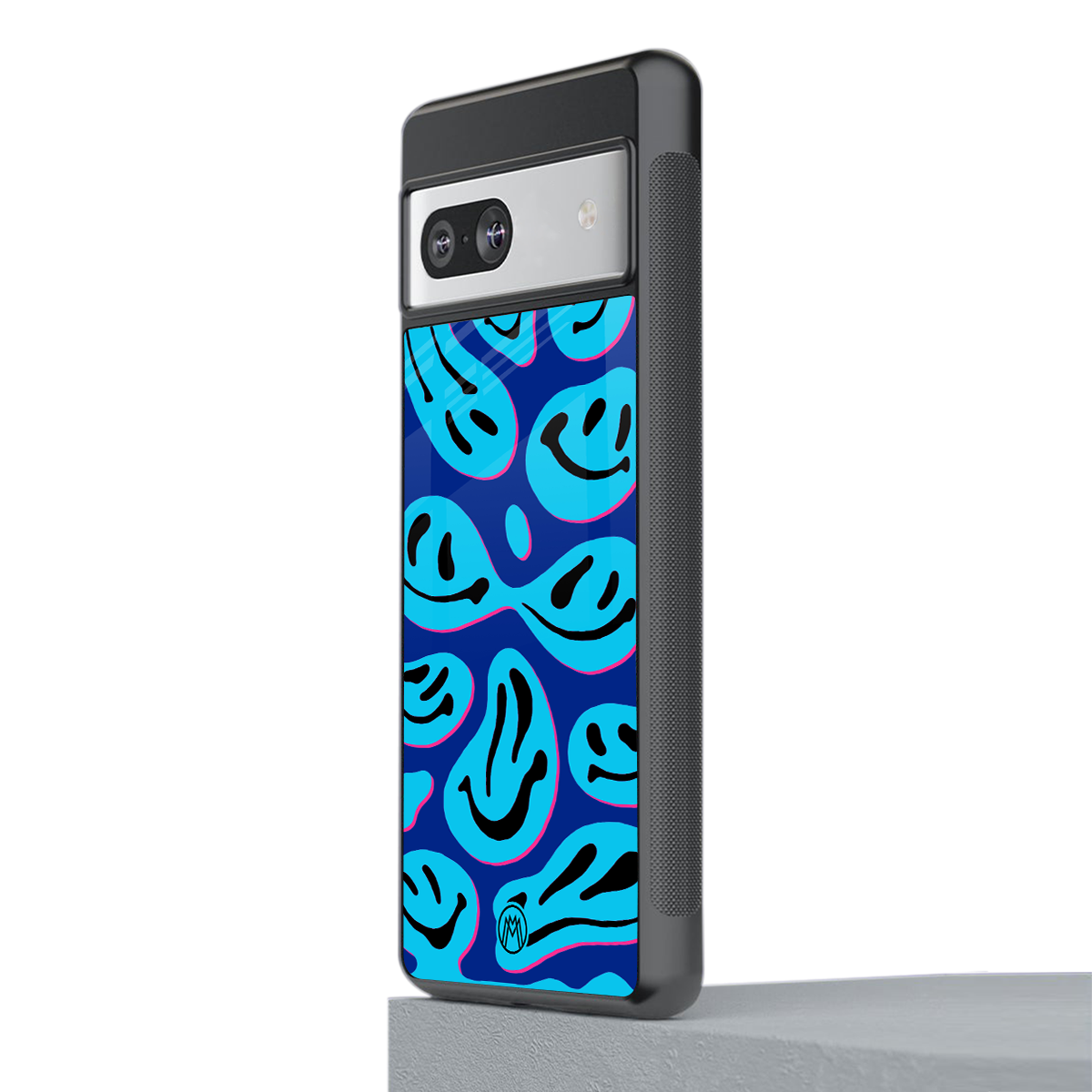 acid smiles blueberry edition back phone cover | glass case for Google Pixel 7