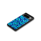 acid smiles blueberry edition back phone cover | glass case for google pixel 8 pro