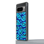 acid smiles blueberry edition back phone cover | glass case for google pixel 8 pro