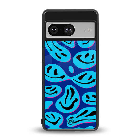 acid smiles blueberry edition back phone cover | glass case for Google Pixel 8