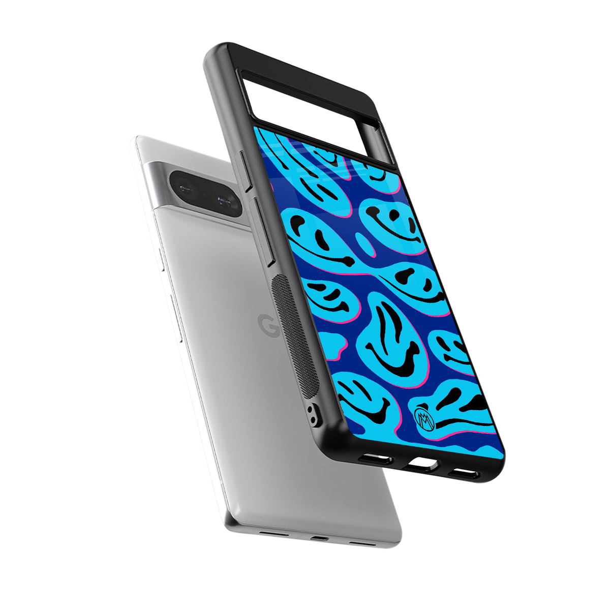 acid smiles blueberry edition back phone cover | glass case for Google Pixel 8