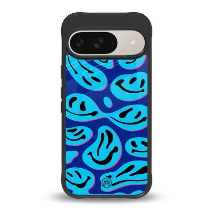 acid smiles blueberry edition back phone cover | glass case for google pixel 9