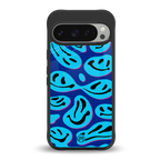 acid smiles blueberry edition back phone cover | glass case for google pixel 9 pro