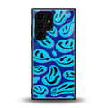 acid smiles blueberry edition back phone cover | glass case for samsung galaxy s23 ultra