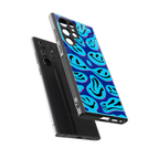 acid smiles blueberry edition back phone cover | glass case for samsung galaxy s23 ultra