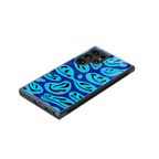acid smiles blueberry edition back phone cover | glass case for samsung galaxy s24 ultra