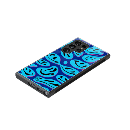 acid smiles blueberry edition back phone cover | glass case for samsung galaxy s24 ultra