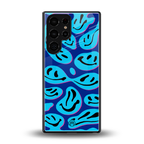 acid smiles blueberry edition back phone cover | glass case for samsung galaxy s25 ultra