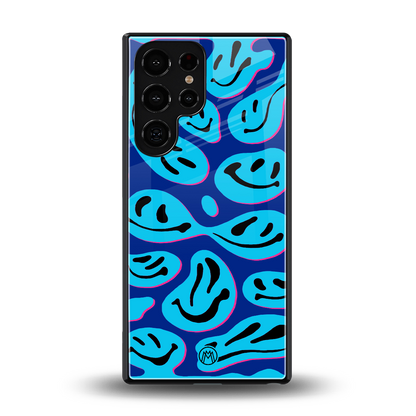 acid smiles blueberry edition back phone cover | glass case for samsung galaxy s25 ultra
