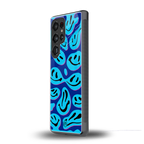 acid smiles blueberry edition back phone cover | glass case for samsung galaxy s25 ultra