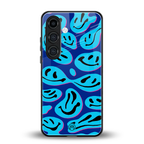 acid smiles blueberry edition back phone cover | glass case for samsung galaxy s23