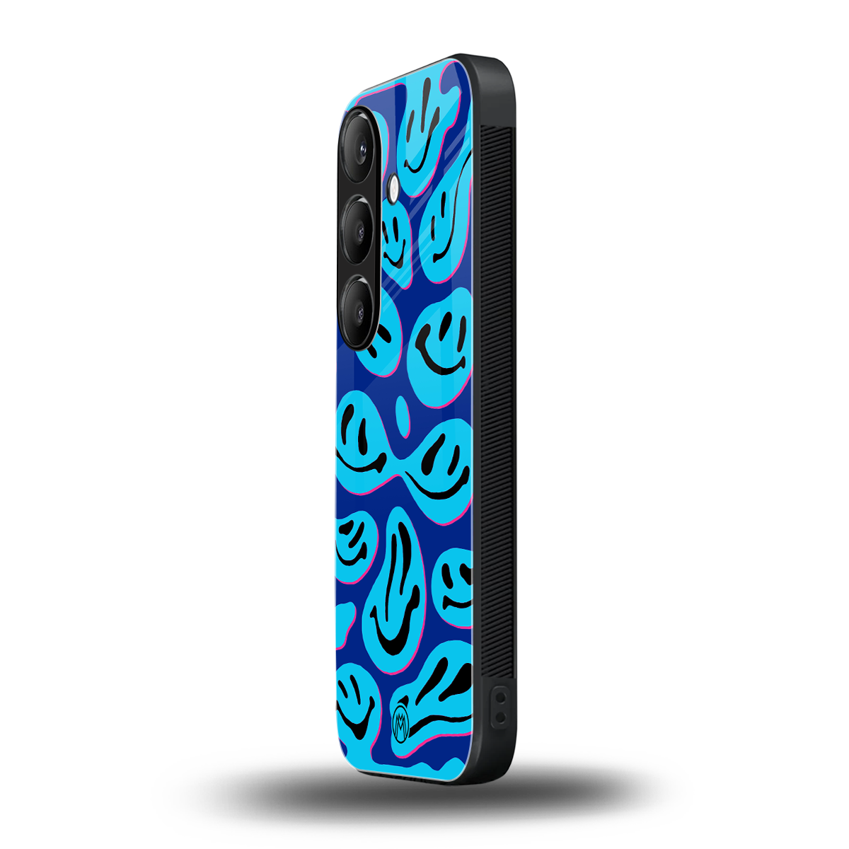 acid smiles blueberry edition back phone cover | glass case for samsung galaxy s24 fe