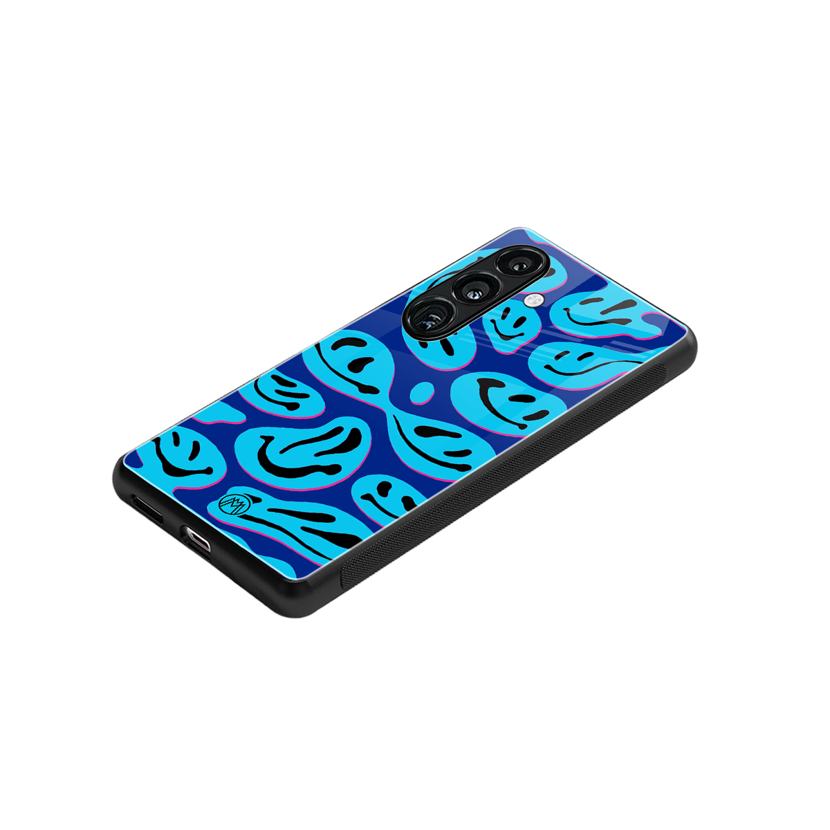 acid smiles blueberry edition back phone cover | glass case for samsung galaxy s24 fe