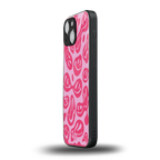 acid smiles bubblegum pink edition back phone cover | glass case for iphone 13 mini