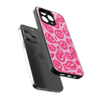 acid smiles bubblegum pink edition back phone cover | glass case for iphone 13 pro