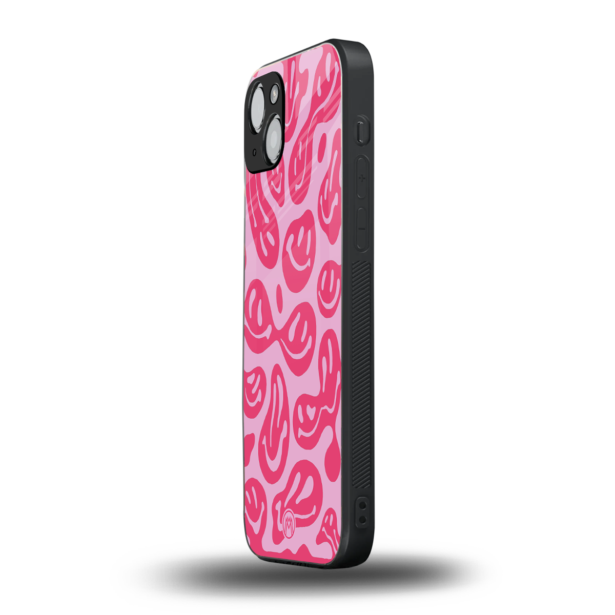 acid smiles bubblegum pink edition back phone cover | glass case for iphone 14 plus