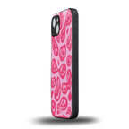 acid smiles bubblegum pink edition back phone cover | glass case for iphone 15