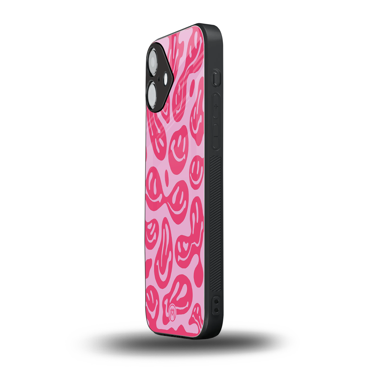 acid smiles bubblegum pink edition back phone cover | glass case for iphone 16 plus