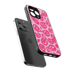 acid smiles bubblegum pink edition back phone cover | glass case for iphone 16 pro max