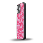 acid smiles bubblegum pink edition back phone cover | glass case for iphone 16 pro max