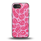 acid smiles bubblegum pink edition back phone cover | glass case for iphone 16e