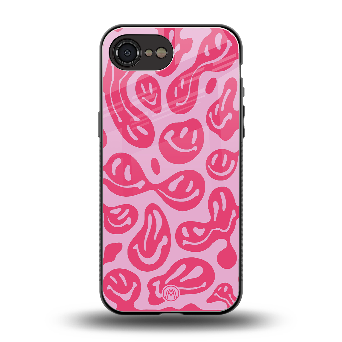 acid smiles bubblegum pink edition back phone cover | glass case for iphone 16e