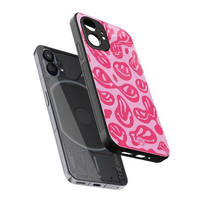acid smiles bubblegum pink edition back phone cover | glass case for nothing phone 1