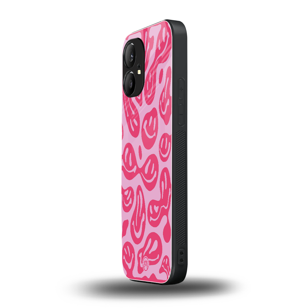 acid smiles bubblegum pink edition back phone cover | glass case for nothing phone 1