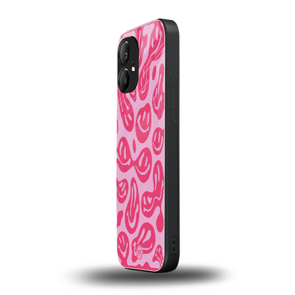 acid smiles bubblegum pink edition back phone cover | glass case for nothing phone 1