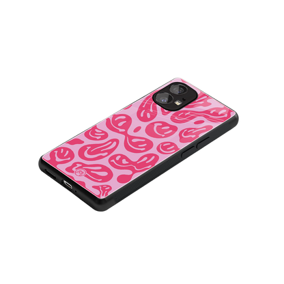 acid smiles bubblegum pink edition back phone cover | glass case for nothing phone 1