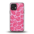 acid smiles bubblegum pink edition back phone cover | glass case for nothing phone 2