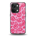 acid smiles bubblegum pink edition back phone cover | glass case for oneplus nord 3