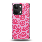acid smiles bubblegum pink edition back phone cover | glass case for oneplus nord 3